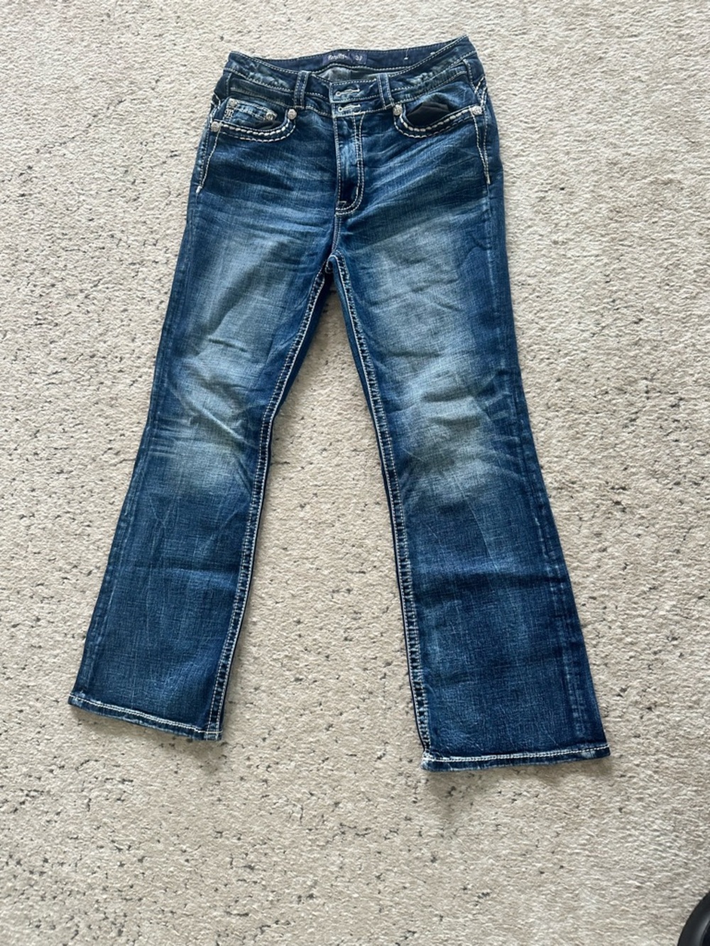 Miss Me Women's Mid-Dark Blue Flare Jeans